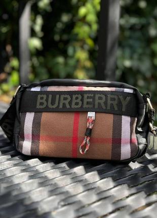 Чоловіча сумка крос-боді burberry в карту повсякденна, чоловічі міські сумки стильні, класична сумка  cap1097 фото