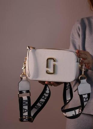 Женская сумка marc jacobs logo white женская сумка, брендовая сумка марк джейкобс белая  sk0007