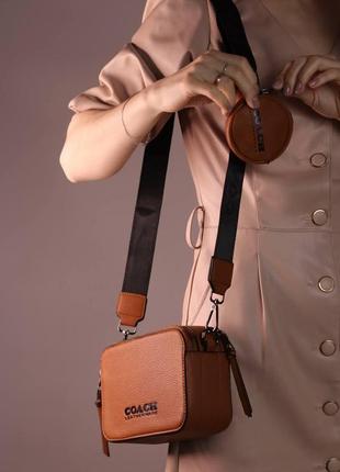 Жіноча сумка coach brown, женская сумка, коуч коричневого кольору  sk1505