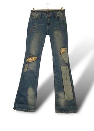 Y2k grunge patchwork jeans печворк джинси кльош