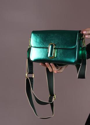 Женская сумка marc jacobs shoulder green metallic, женская сумка, марк джейкобс, цвет зеленый металлик  sk00274 фото