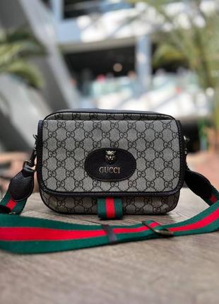 Чоловіча сумка через плече gucci натуральна шкіра модна сумка для чоловіків класична щоденна сумка  cap1744 фото