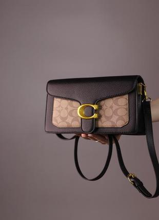 Женская сумка coach tabby black/brown, женская сумка коуч черного и коричневого цвета  sk1508