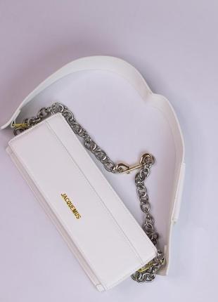 Женская сумка jacquemus le ciuciu white, женская сумка жакмюс белого цвета  sk01225 фото