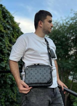 Чоловіча сумка через плече лочки вінон стильна сумка-месенджер 3 в 1 louis vuitton, класична щоденна  cap149