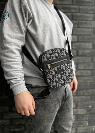 Сумка мужская через плечо мессенджер диор сумка черная планшетка christian dior сумка повседневная  cap2006 фото