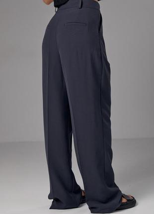 Классические брюки со стрелками прямого кроя - темно-серый цвет, l (есть размеры)2 фото