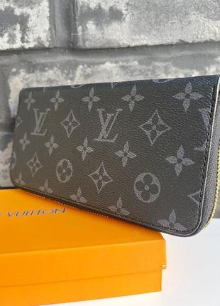 Гаманець louis vuitton портмоне луї витон кошелькі з принтом з екошкіри для чоловіків, маленький чорний гаманець  cap195