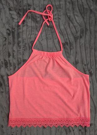 Яскравий літній топ new look, топ на купальник, топ на зав'язках з мереживом