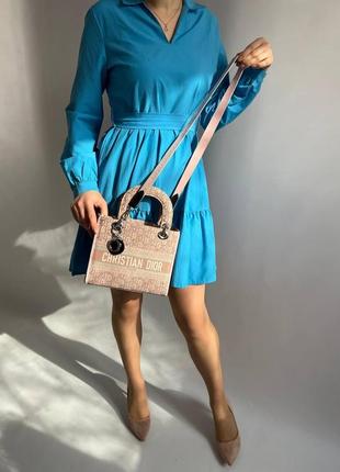 Женская сумка dior lady d-lite диор маленькая сумка шоппер на плечо красивая, легкая, текстильная сумка2 фото
