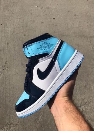 Кросівки nike air jordan 1 high og chill blue obsidian unc patent aj1 кросівки