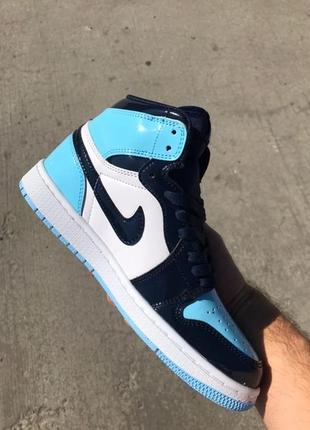 Кросівки nike air jordan 1 high og chill blue obsidian unc patent aj1 кроссовки4 фото