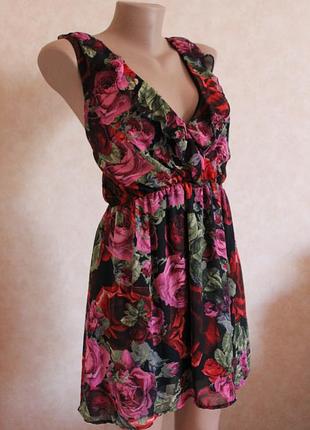 Шикарное платье в цветы zebr