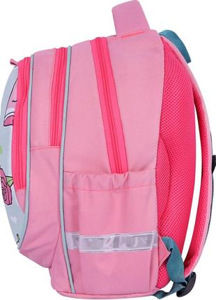 Каркасний ортопедичний шкільний рюкзак для дівчинки 1-2-3-4-5 клас | портфель з котиком в школу, пудра2 фото