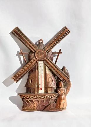 Вінтажний термометр в голландському стилі. градусник. чудовий, рабочий стан.