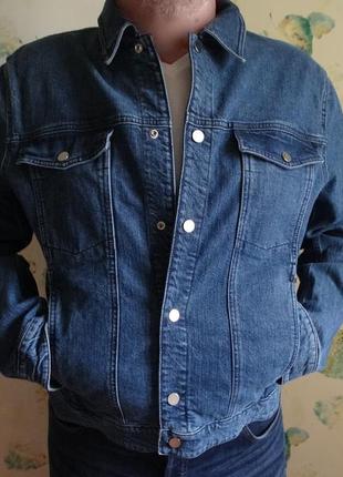 Мужска джинсовая куртка пиджак h&m 58-60/4xl-5xl