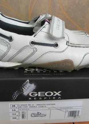 Кожанные туфли мокасины geox