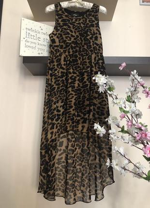 Асиметричне леопардове плаття, шифонова сукня, сукня з тваринним принтом3 фото