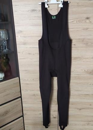 Мужские велосипедные штаны на лямках с памперсом, велосипедки