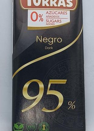 Шоколад чорний 95% без сахара torras , 75 г
