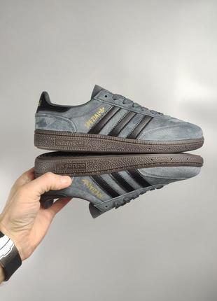 Чоловічі кеди adidas handball spezial gray з натуральної замші2 фото