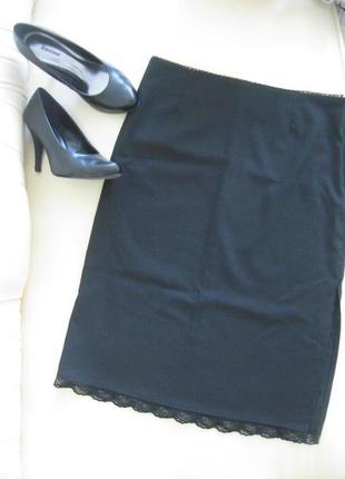 Стильная юбка карандаш с разрезом сбоку3 фото