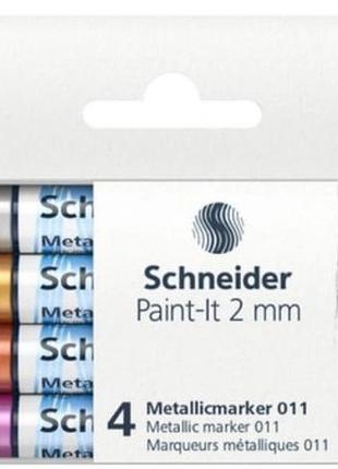 Набор маркеров schneider paint 2 мм 4 штуки ассорти