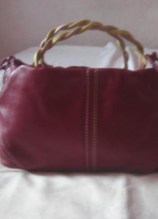 Маленькая сумочка tula, кожа, оригинал, цвет dark pink2 фото