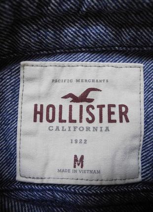 Мужская рубашка синяя байка мягка меланж hollister m8 фото