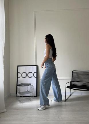 Женские весенние джинсы baggy свободного кроя со стразами размеры 25-304 фото