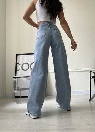 Женские весенние джинсы baggy свободного кроя со стразами размеры 25-303 фото