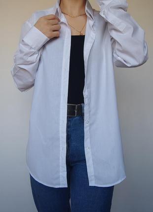 Классическая белая рубашка, оверсайз, 42-44, 44-46/ s-m3 фото