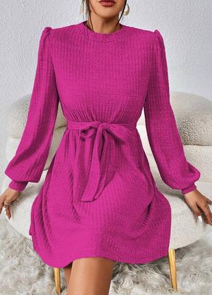 Рожева малинова жіноча базова сукня міні коротка сукня універсальна мустанг4 фото