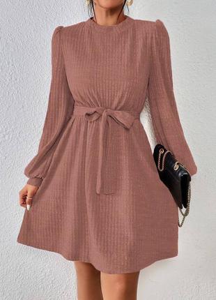 Бежева моко жіноча базова сукня міні коротка сукня універсальна мустанг2 фото