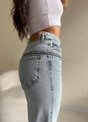 Женские весенние джинсы-трубы с окошками на молниях размеры 26-315 фото