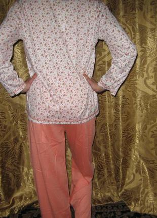 Пижама женская оранжевый цветочный принт 100% хлопок размер м (46) антиаллергенна3 фото