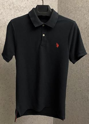 Черная футболка поло u.s. polo assn