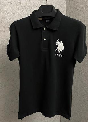 Черная футболка поло u.s. polo assn