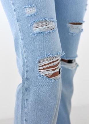 Рвані джинси з високою талією артикул: 90617 фото