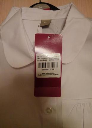 Школьная белая блузка tu на 8 и 9 лет на рост 128-134 см4 фото