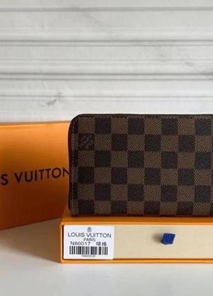 Мужской кошелек на молнии louis vuitton коричневый брендовый клатч в подарочной упаковке