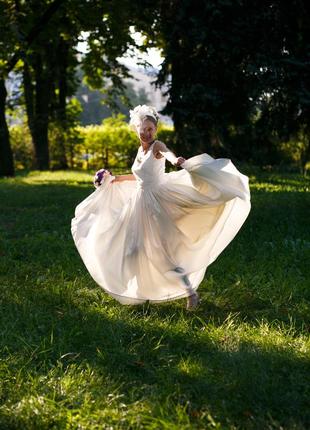 Весільна сукня кольору айворі6 фото