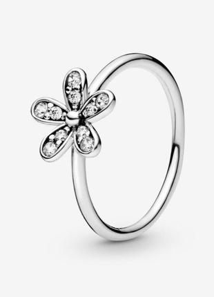 Кольцо маргаритка pandora с камнями серебро 925
