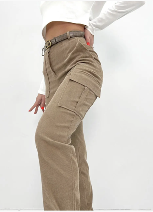 Жіночі вельветові брюки карго норма, батал1 фото