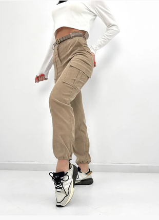 Жіночі вельветові брюки карго норма, батал4 фото