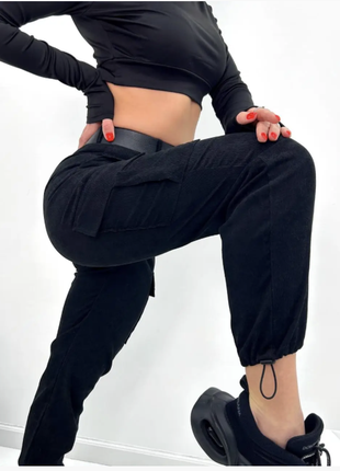 Жіночі вельветові брюки карго норма, батал9 фото