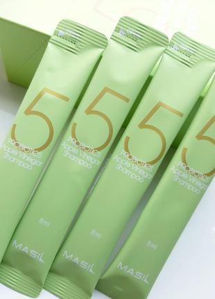 Мягкий бессульфатный шампунь с яблочным уксусом masil 5 probiotics shampoo stick pouch