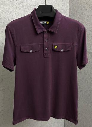 Бордовая футболка поло lyle&scott