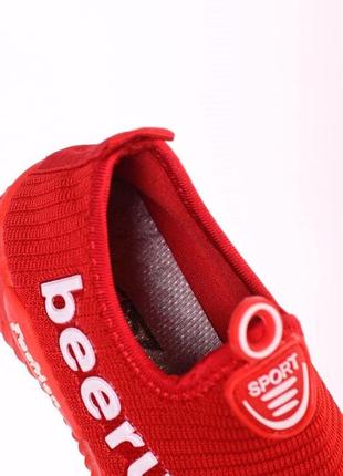Красные тканевые кеды кроссовки мокасины детские5 фото