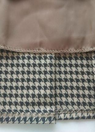 Качественная детская юбка в складку бежево-коричневая (incity, турция)4 фото